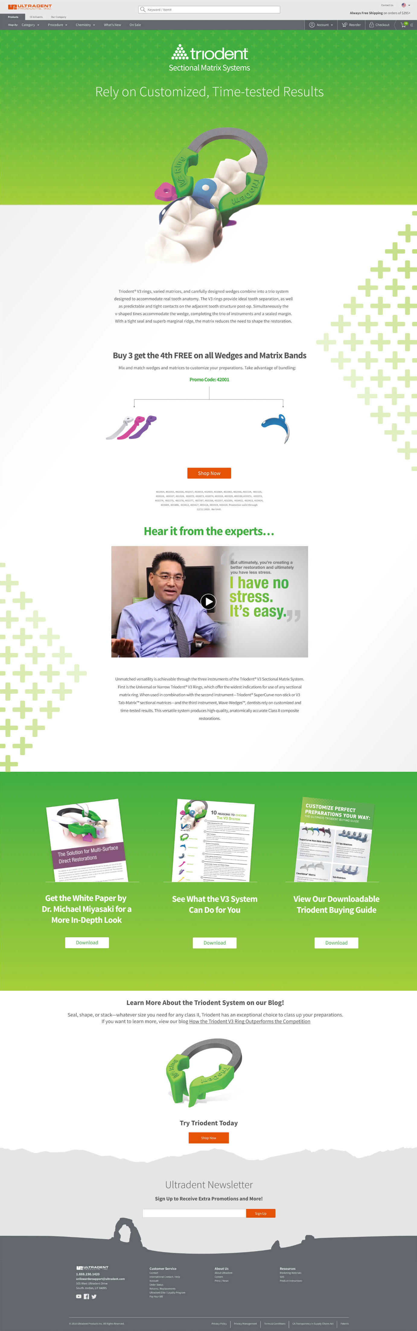 Triodent Landing page